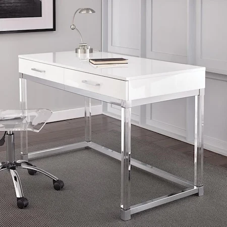 Two Drawer Writing Desk with Acrylic Base